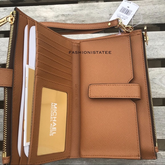 Michael Kors double zip wallet NWT brown acorn - Picture 5 of 7
